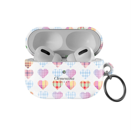 Checked Hearts Apple AirPods Pro case