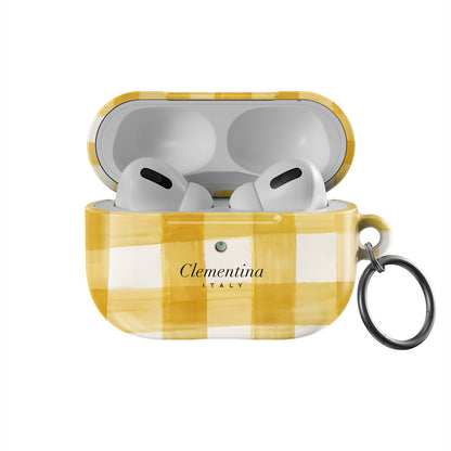 Yellow Gingham Apple AirPods Pro Case