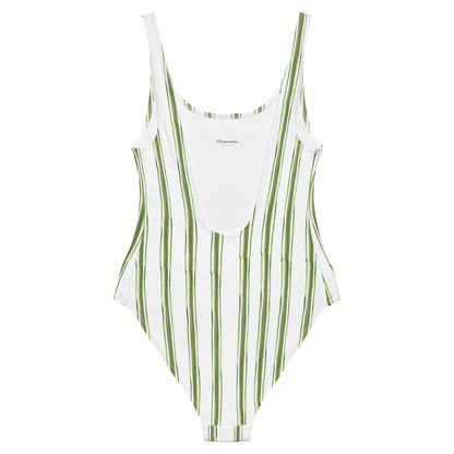 Green Stripes One-piece swimsuit