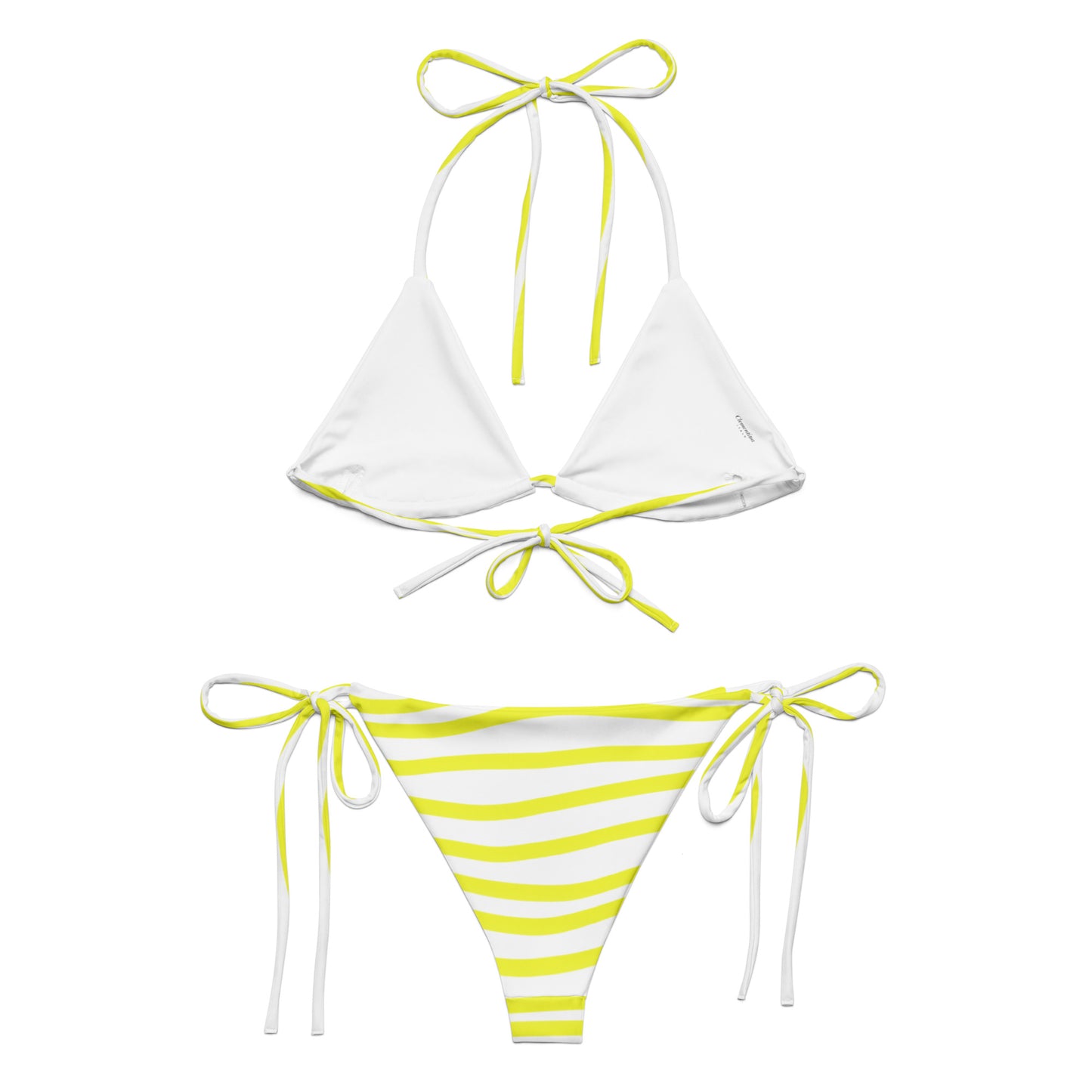 Yellow Stripe Two-Piece Bikini Set