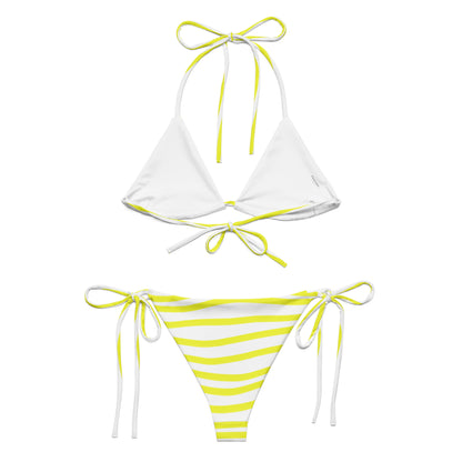 Yellow Stripe Two-Piece Bikini Set