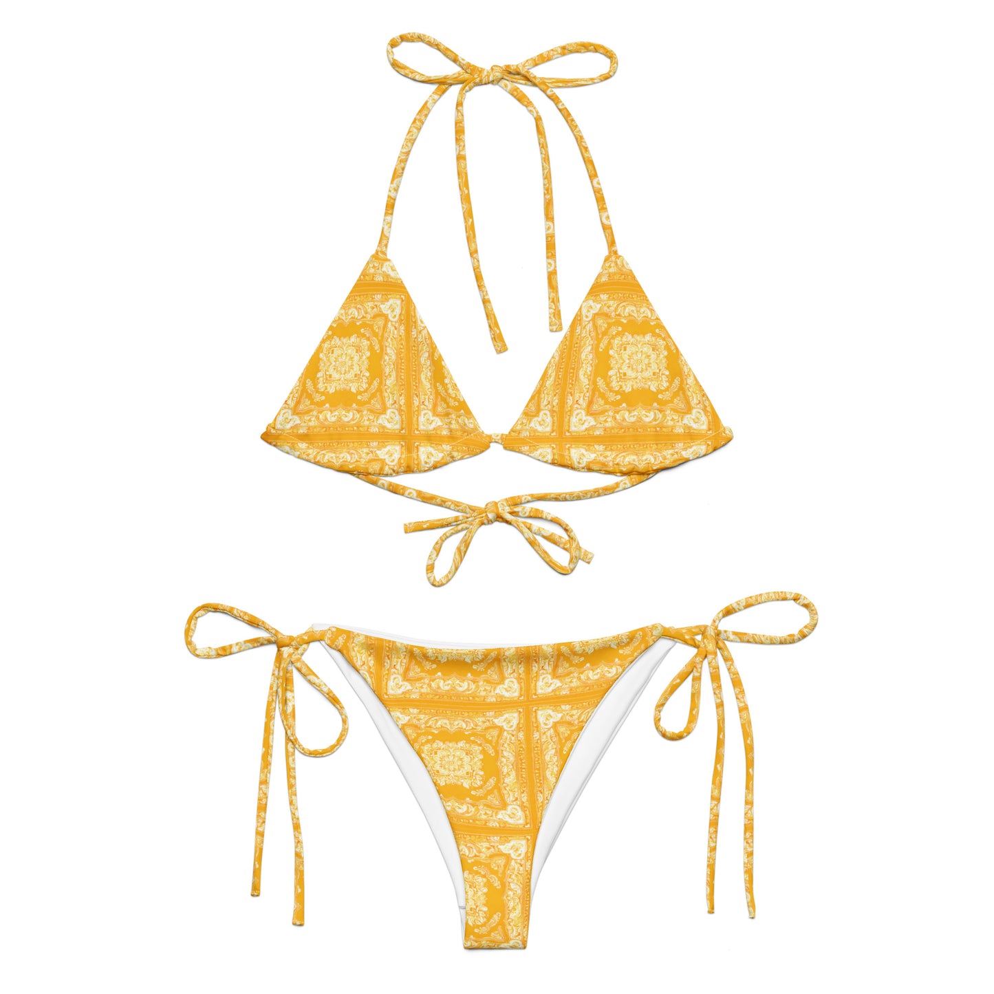 Orange Bandana two-piece bikini set