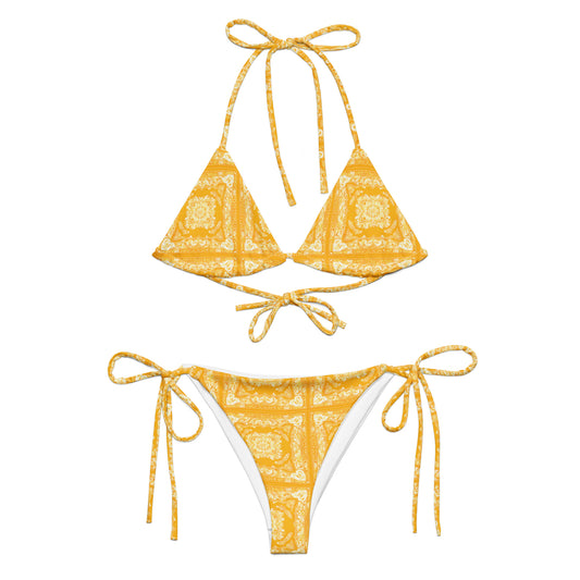 Orange Bandana two-piece bikini set