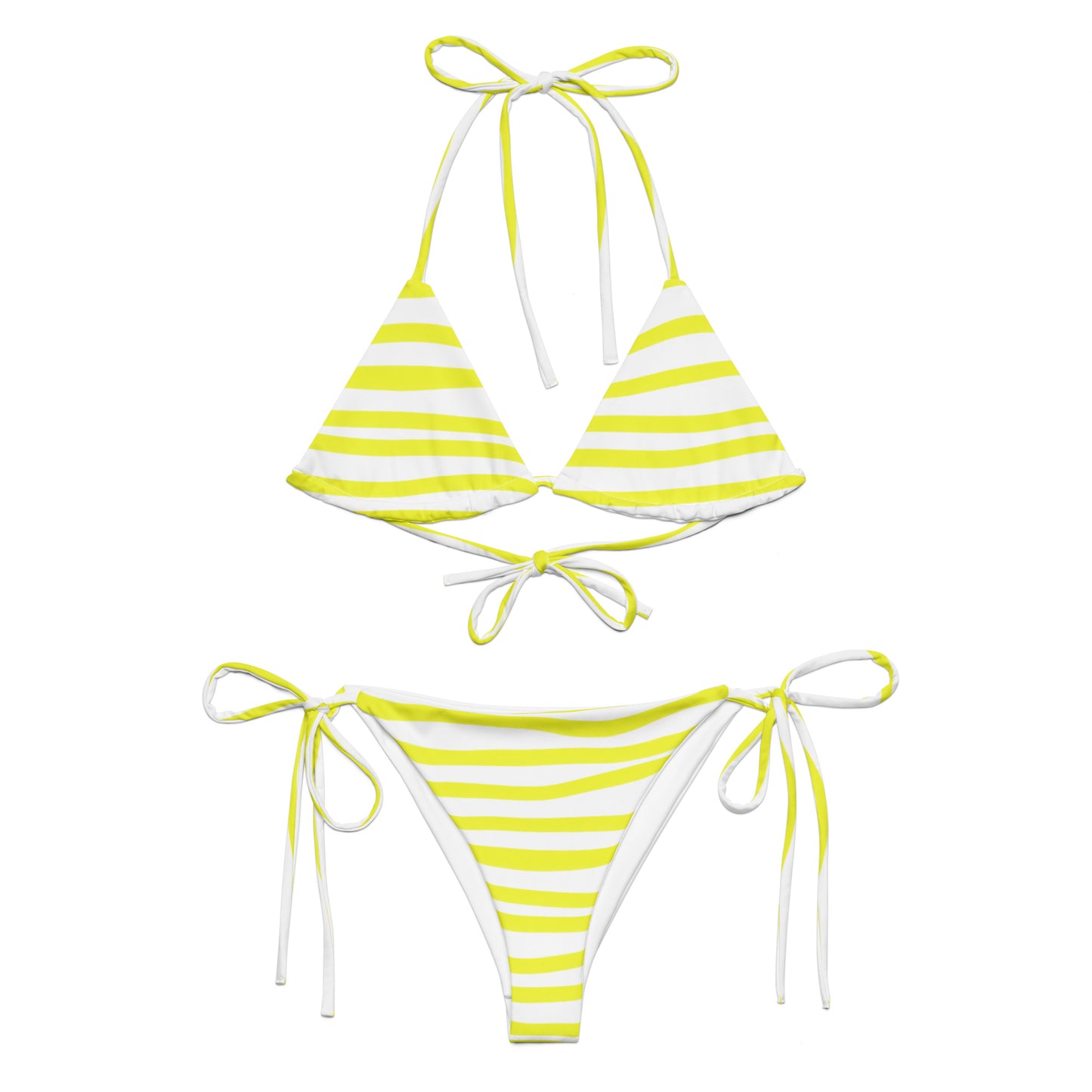 Yellow Stripe Two-Piece Bikini Set