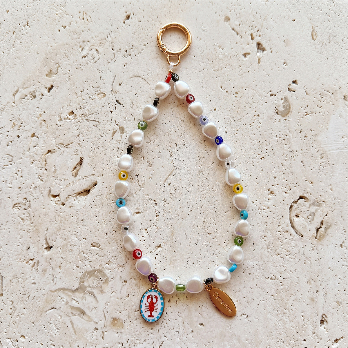 Evil eye & Pearls - Phone charm