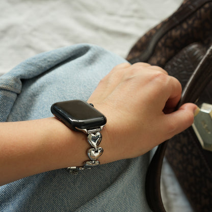 Silver Hearts - Watch Band