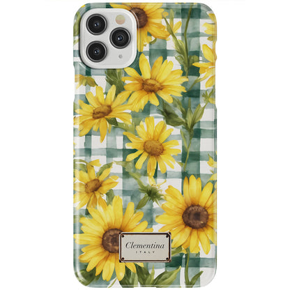 Gingham and Flowers Snap Case