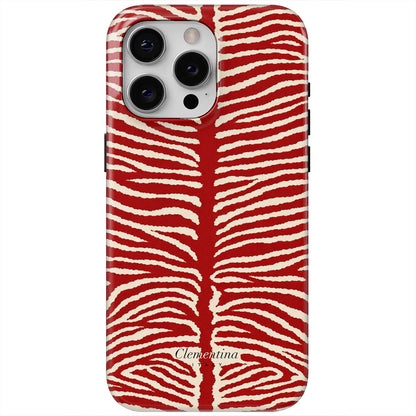 Burgundy Zebra Tough MagSafe Case