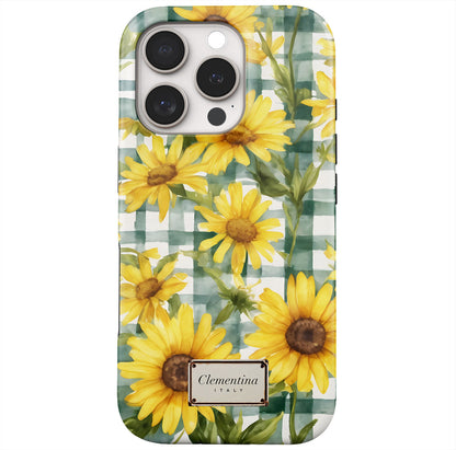 Gingham and Flowers Snap Case