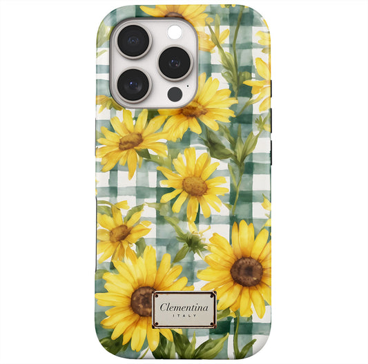 Gingham and Flowers Snap Case