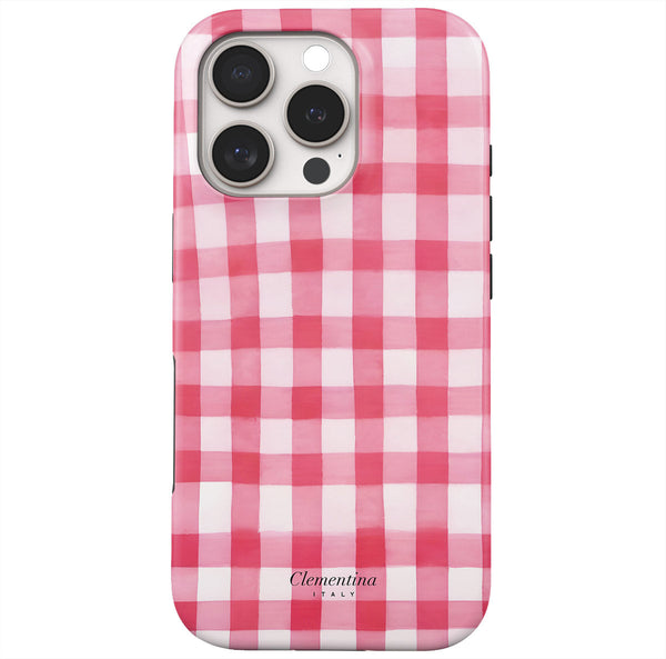 Pink Gingham Snap Case