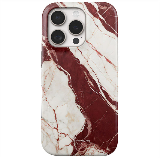 Burgundy Marble Tough MagSafe Case