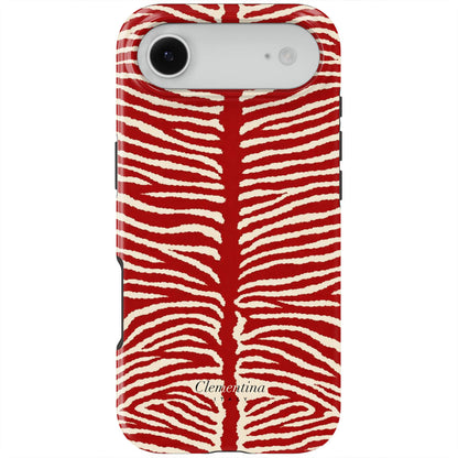 Burgundy Zebra Tough MagSafe Case