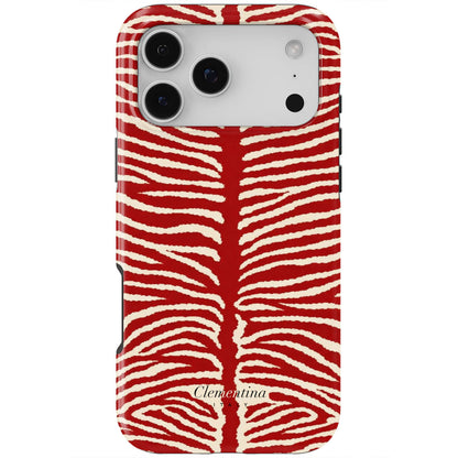 Burgundy Zebra Tough MagSafe Case