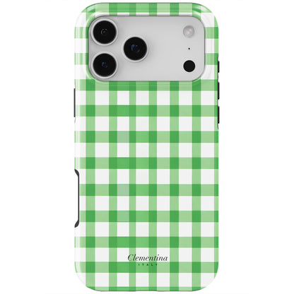 Green Gingham Tough MagSafe Case