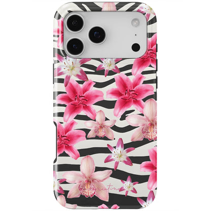 Zebra and Floral Tough MagSafe Case