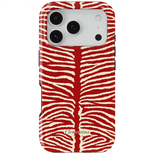 Burgundy Zebra Tough Case