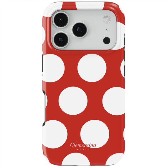 White Polka Dots Tough MagSafe Case