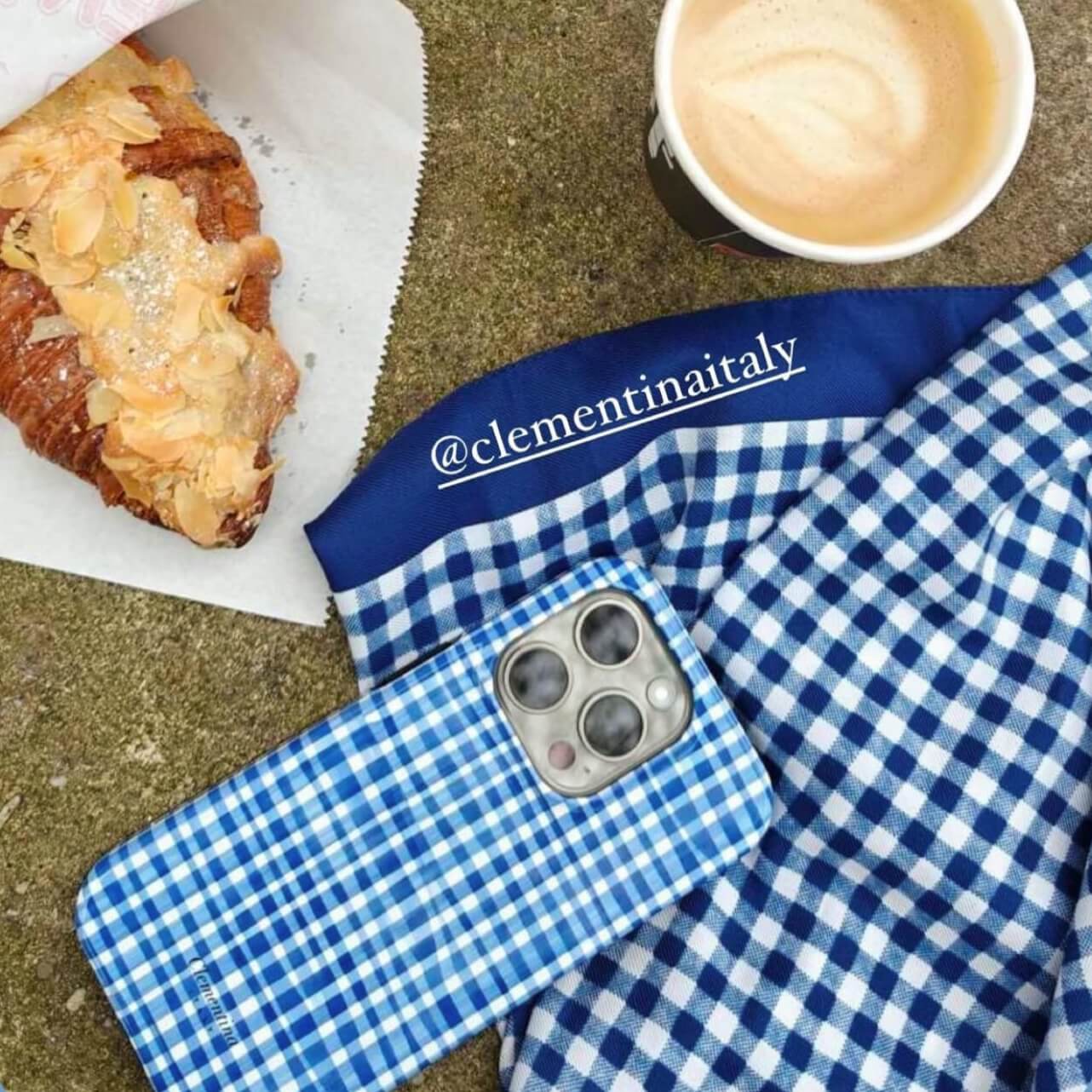 Blue Gingham Snap Case