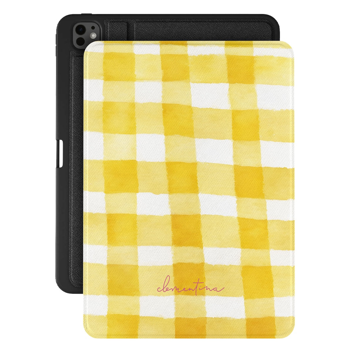 Yellow Gingham Apple iPad Case