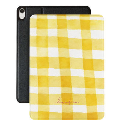 Yellow Gingham Apple iPad Case