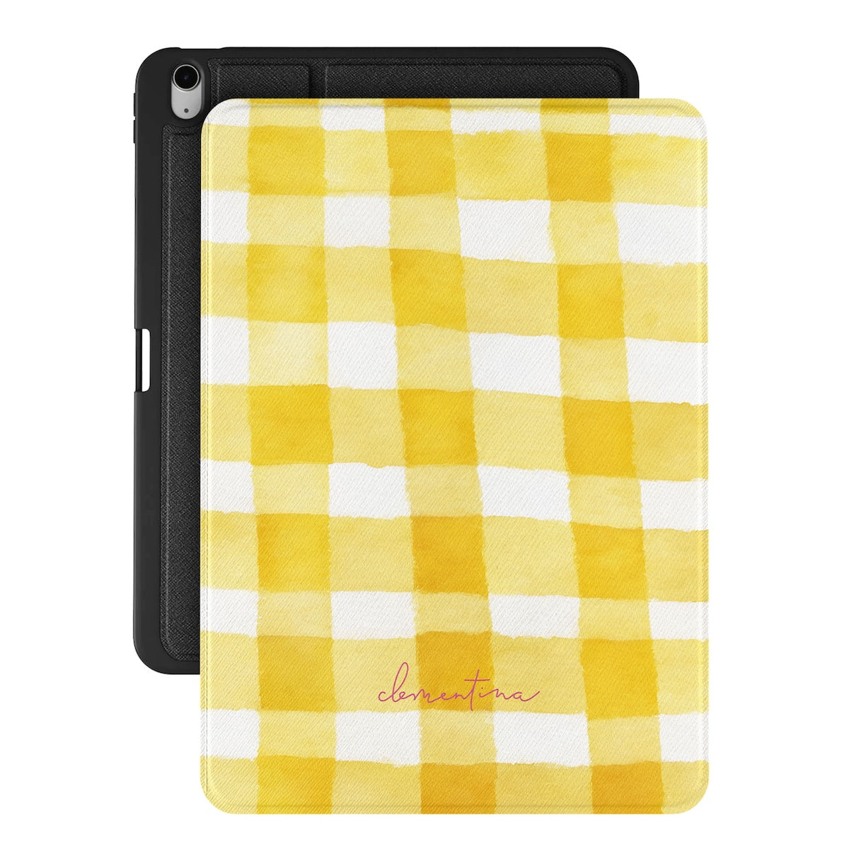 Yellow Gingham Apple iPad Case