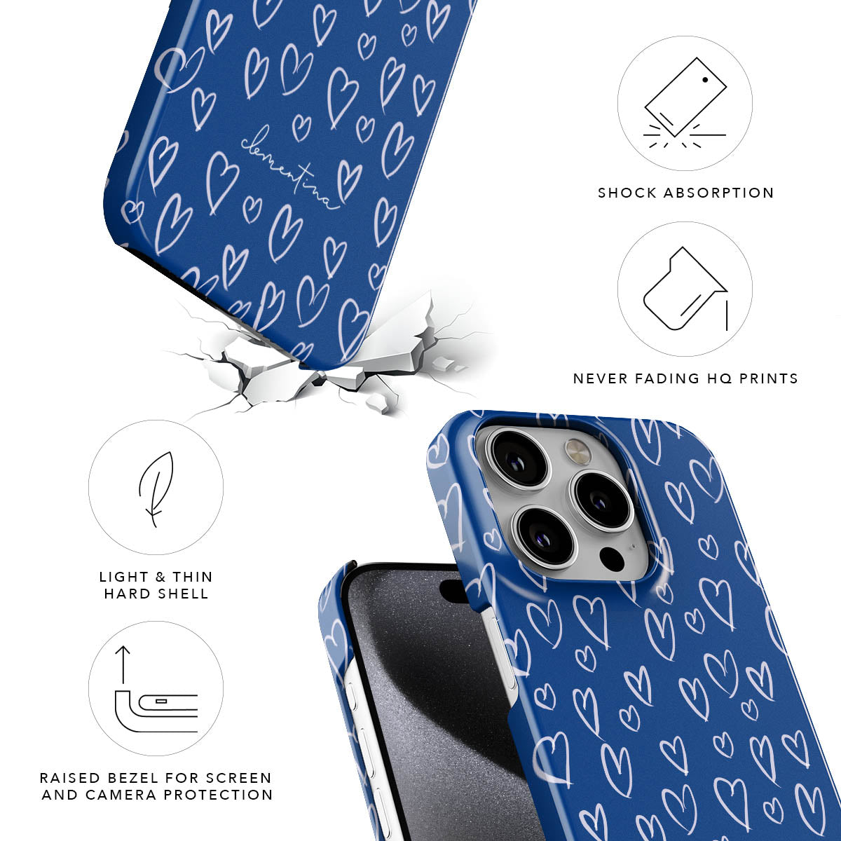 Blue Hearts Snap Case