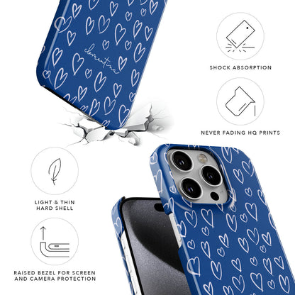 Blue Hearts Snap Case