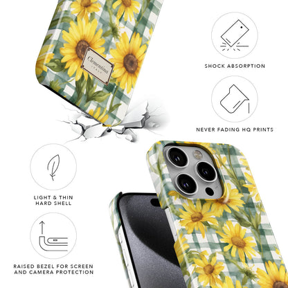 Gingham and Flowers Snap Case