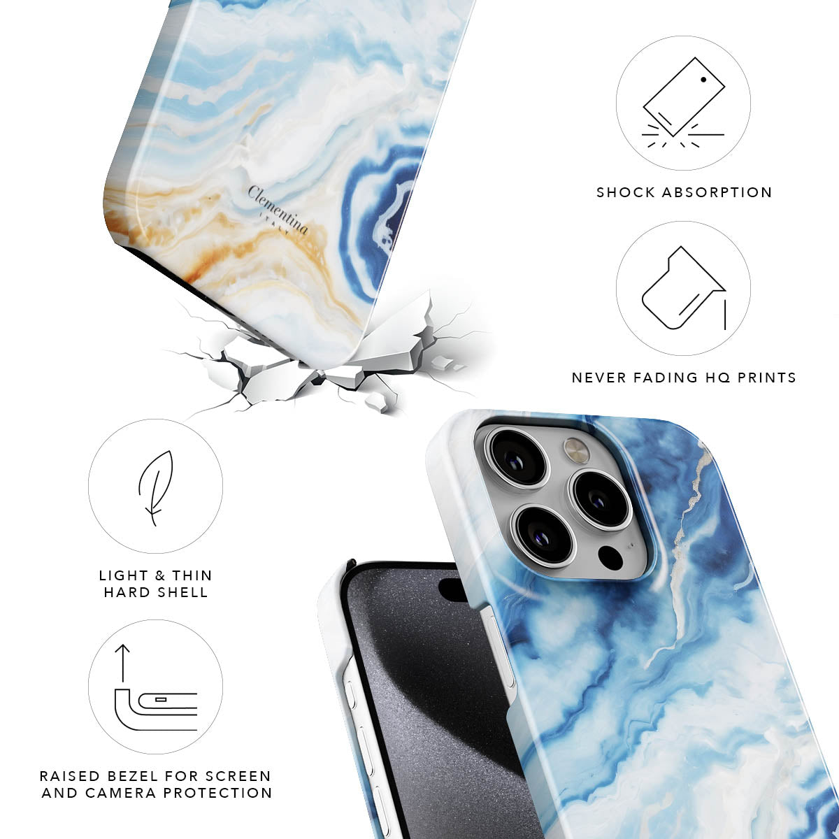 Marble Azzurro Snap Case