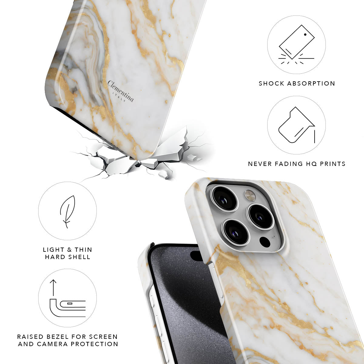 Neutral Marble Snap Case