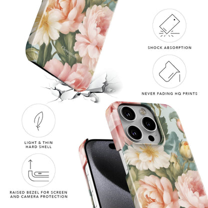 Peonies Snap Case