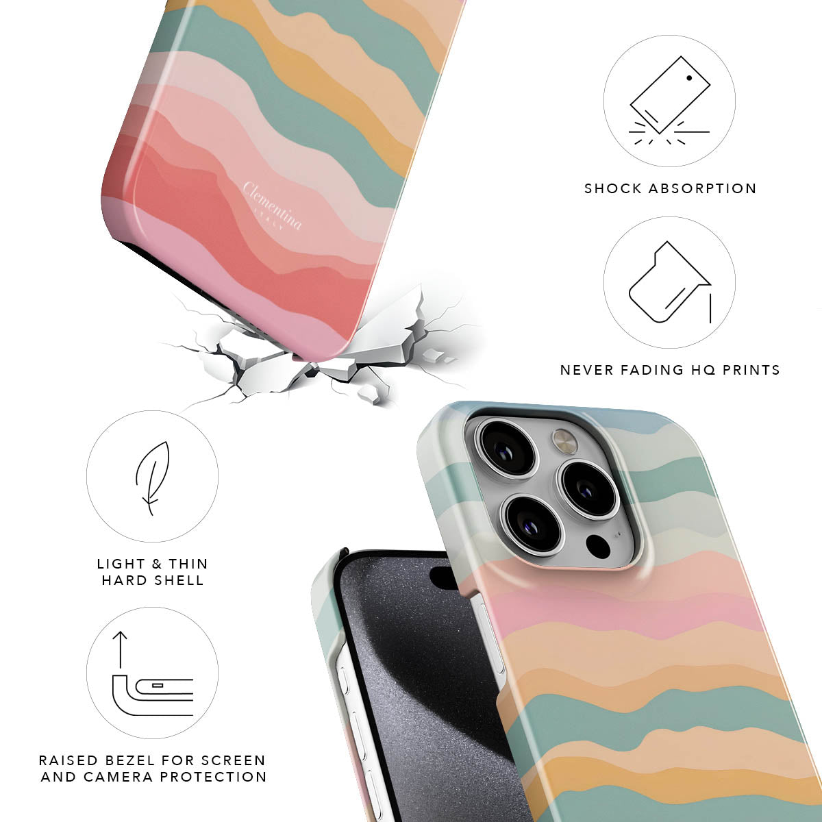 Rainbow Wave Snap Case