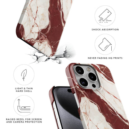 Burgundy Marble Snap Case