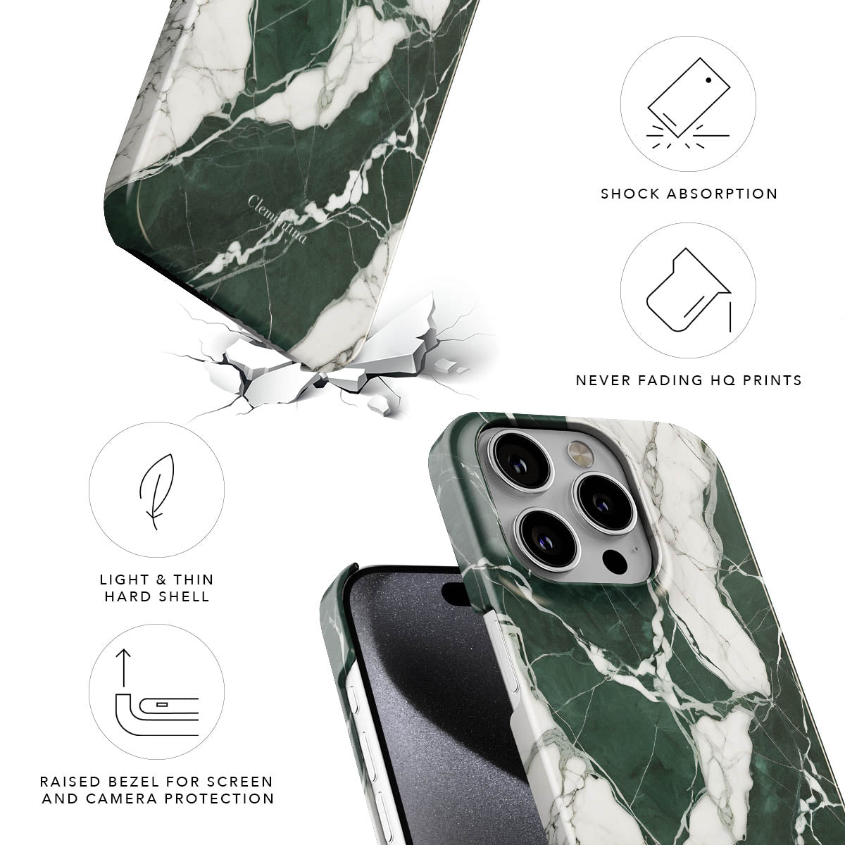 Green Marble Snap Case