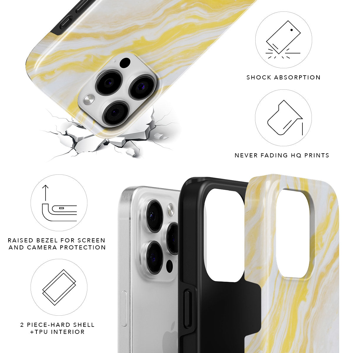Citrus Marble Magnetic Tough Phone Case
