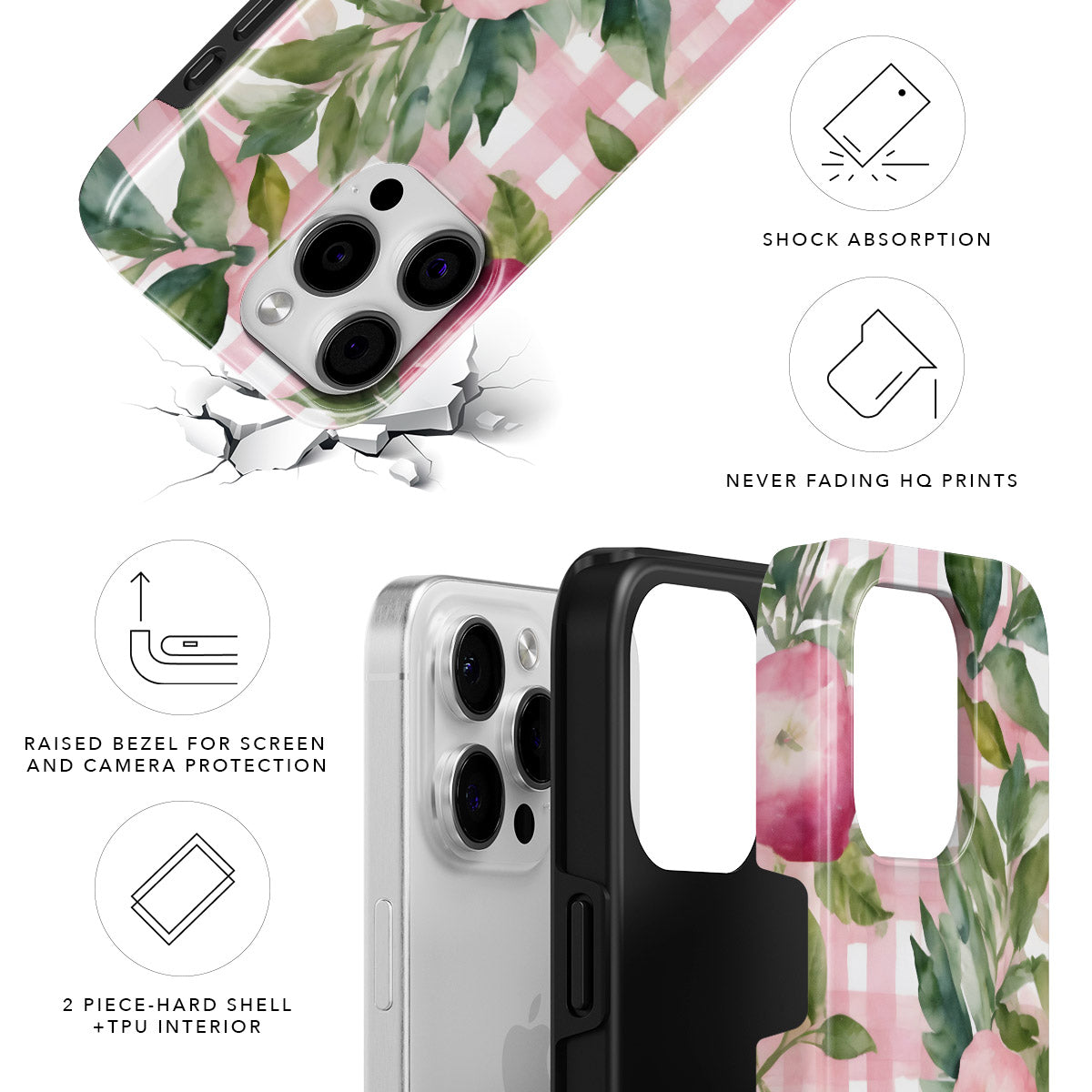 Gingham and Florals Tough Case