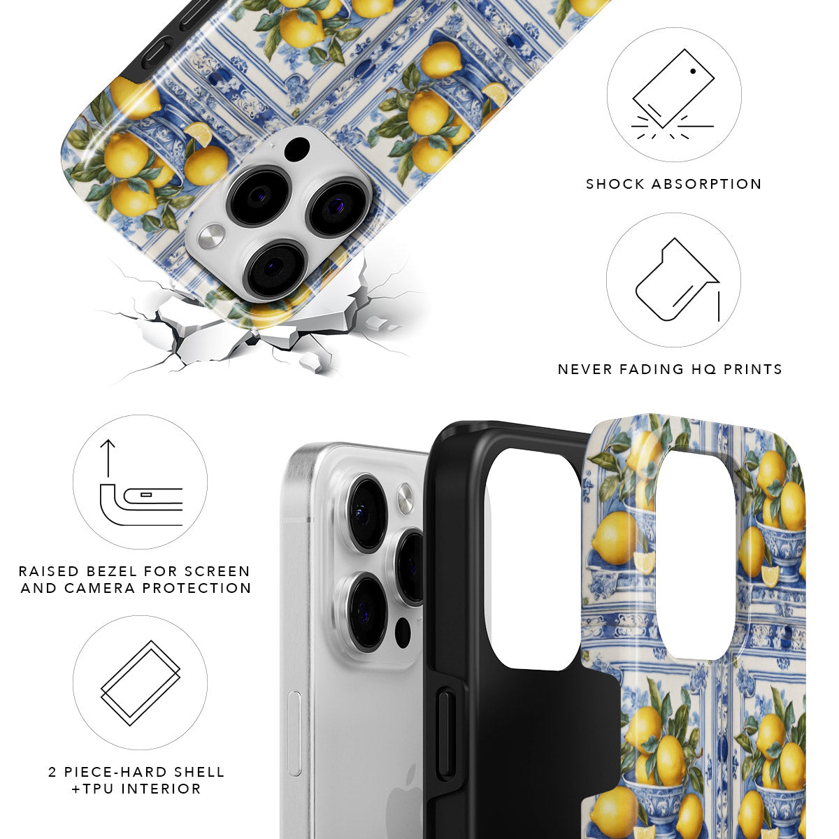 Lemon Majolica Magnetic Tough Phone Case