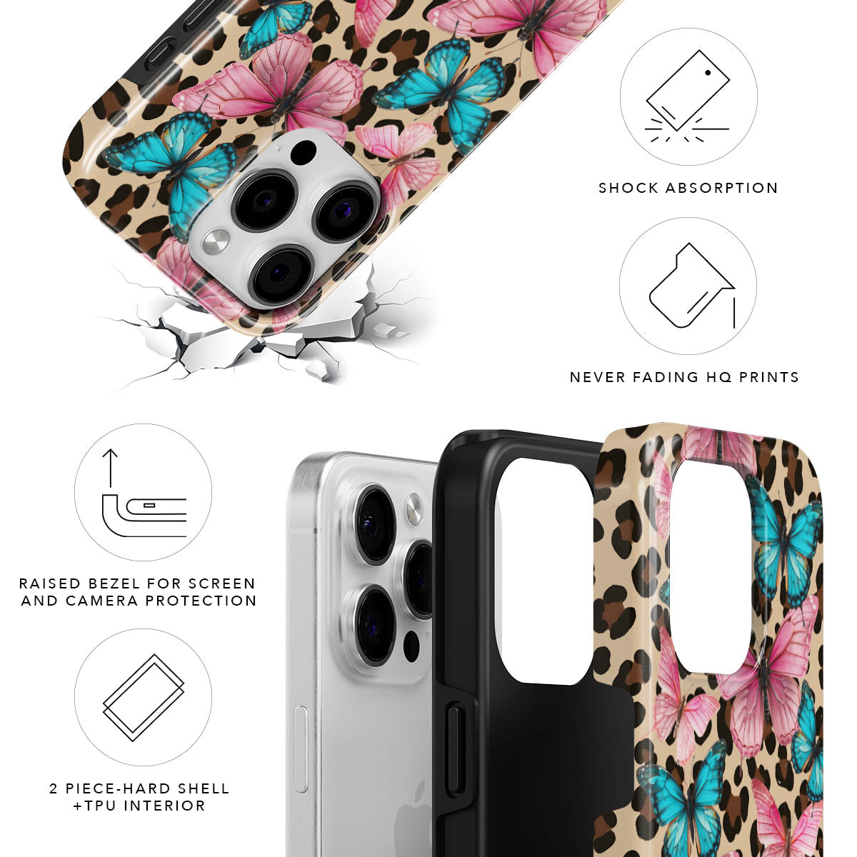 Leopard & Butterflies Tough Case