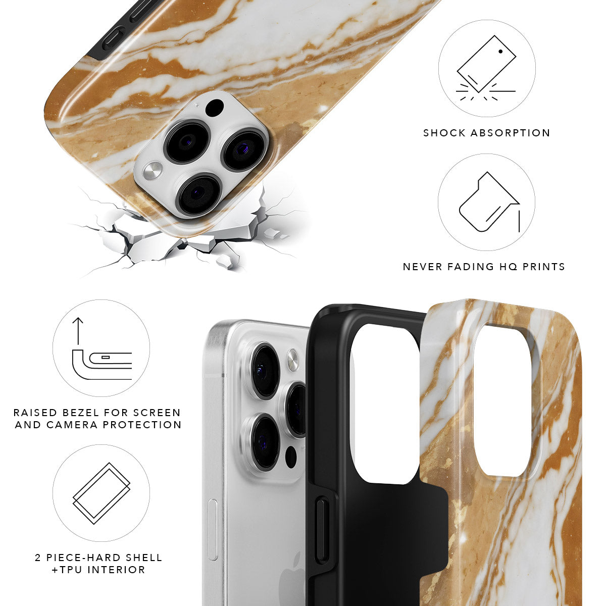Marble Magnetic Tough Phone Case