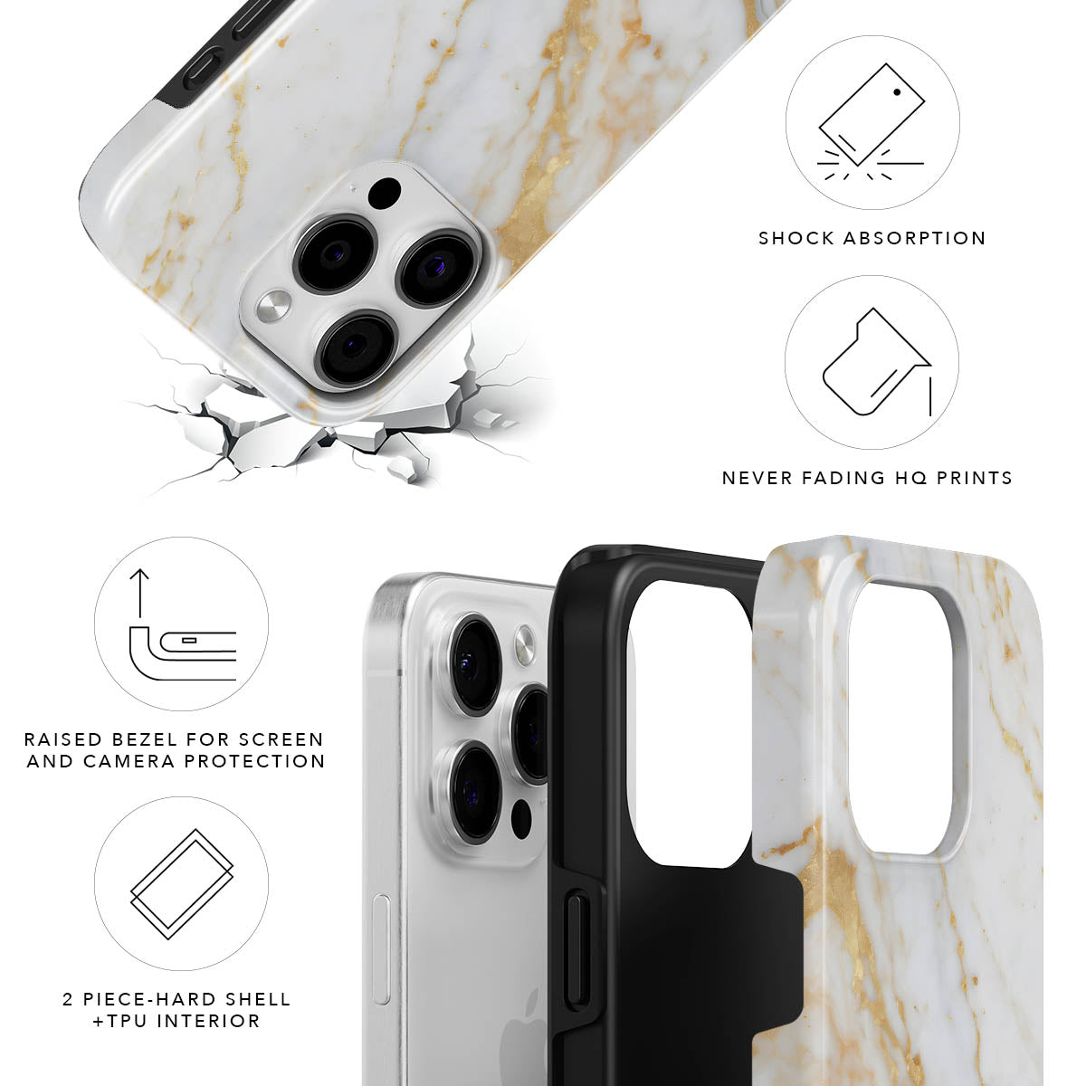 Neutral Marble Magnetic Tough Phone Case