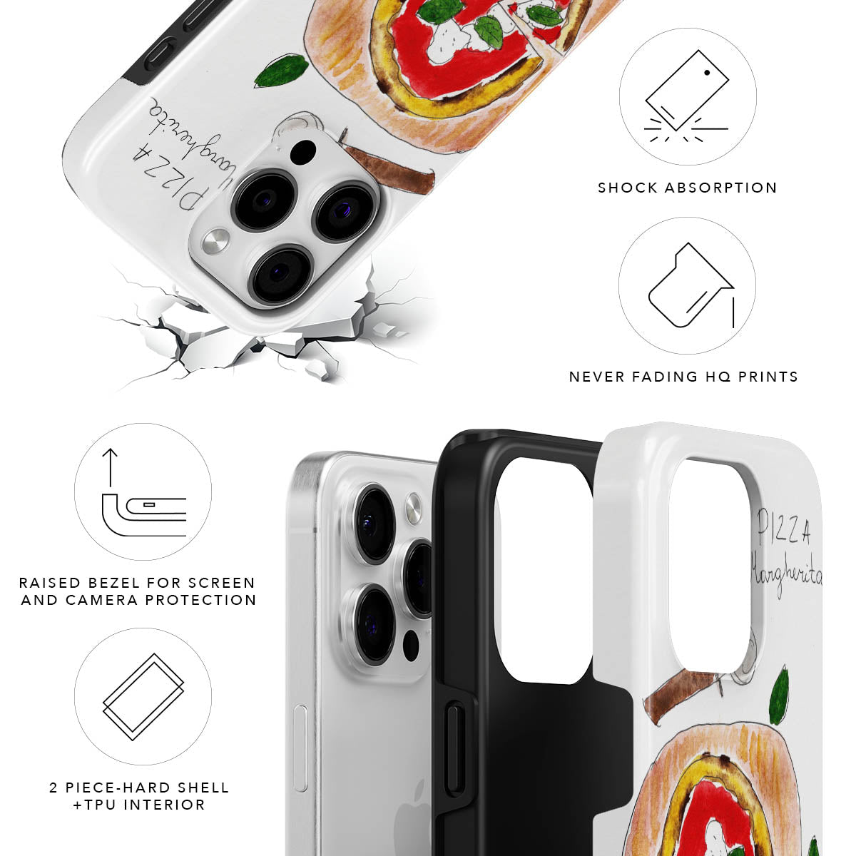 Pizza Margherita Magnetic Tough Phone Case