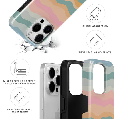 Rainbow Wave Magnetic Tough Phone Case