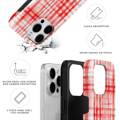 Red Gingham Tough Case