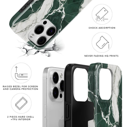 Green Marble Magnetic Tough Phone Case