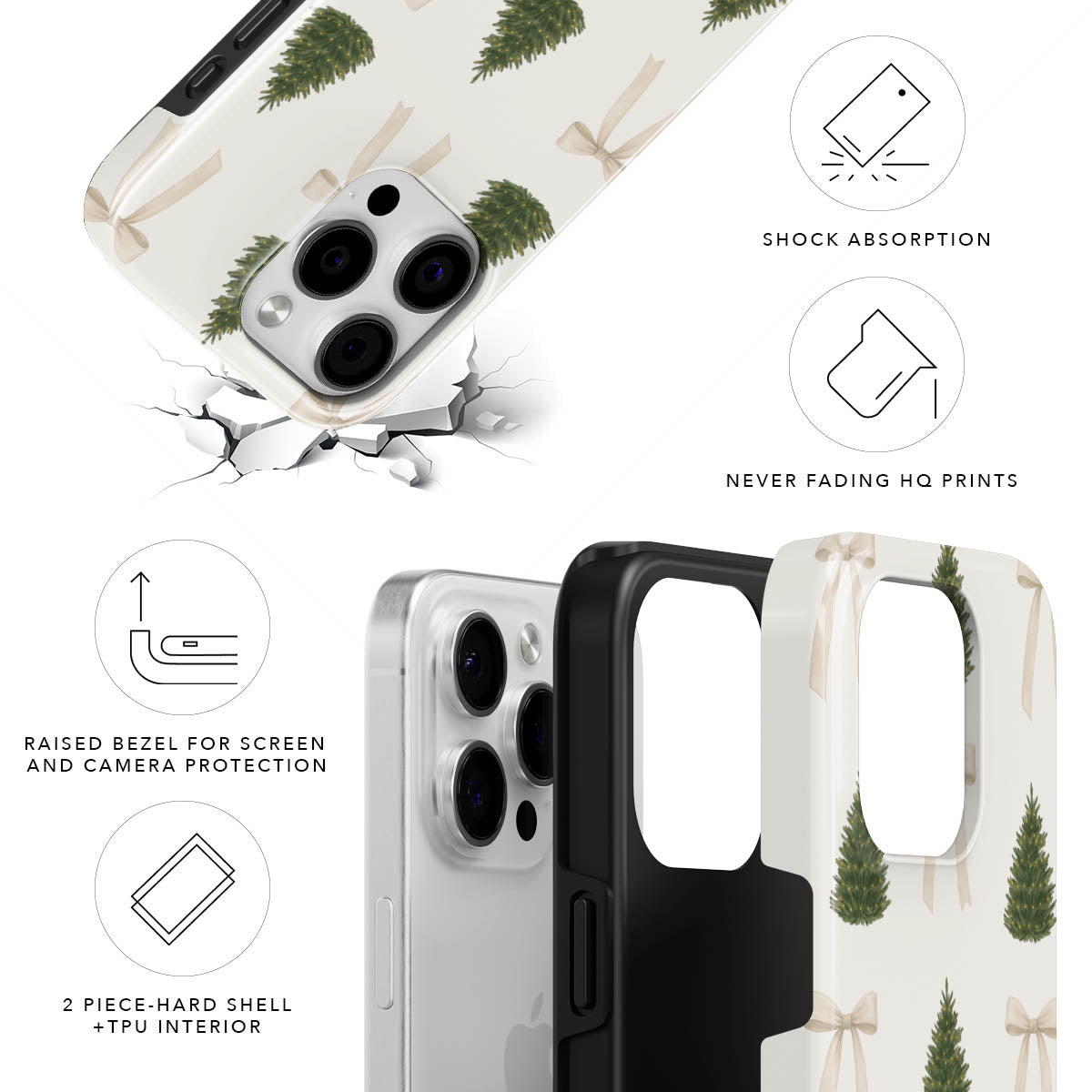 Christmas Trees and Bows Magnetic Tough Phone Case