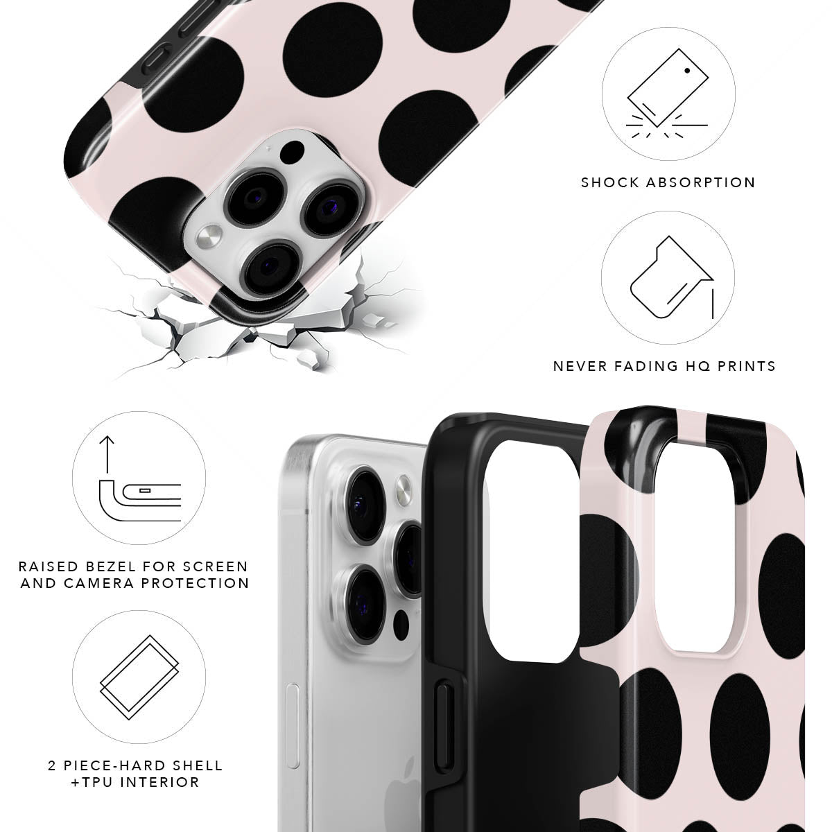 Pink Polka Magnetic Tough Phone Case