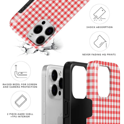 Red Gingham Magnetic Tough Phone Case