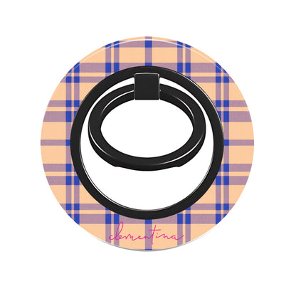 Peach Tartan Ring Holder