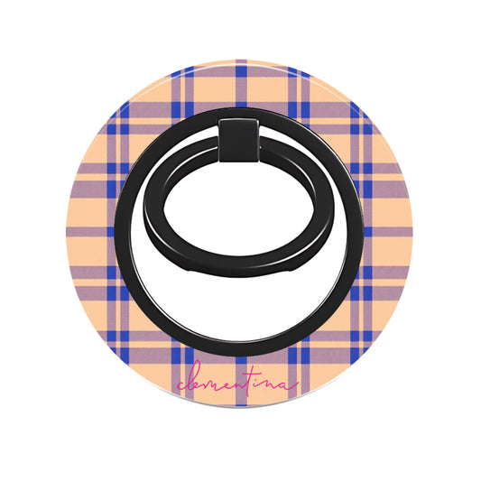 Peach Tartan Ring Holder